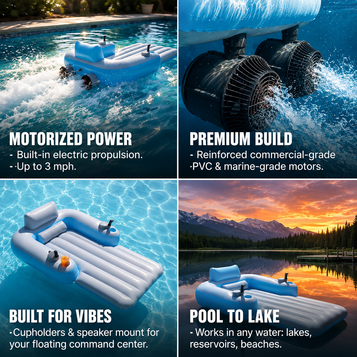 AquaDrift Motorized Pool Lounger Pro